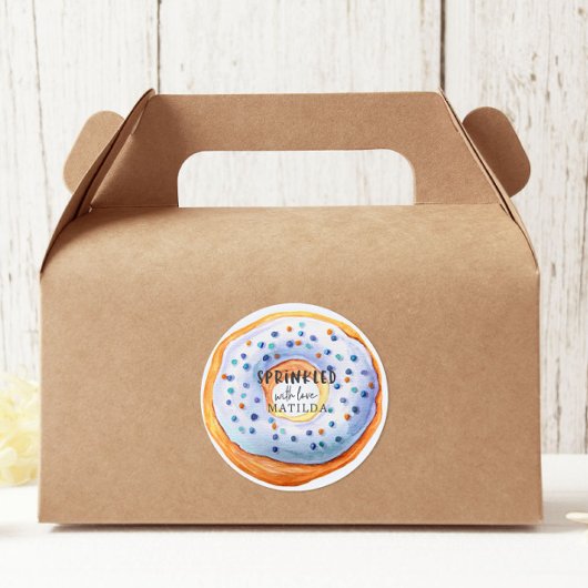 ラブブルードーナツの赤ちゃんシャワーを浴びる ラウンドシール