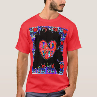 ラブブルーハートレッド Tシャツ
