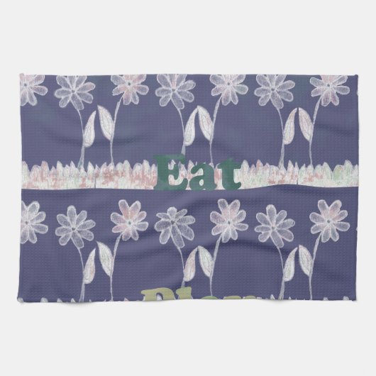 ラブブルーベビーシャワーの色 キッチンタオル (横)