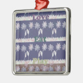 ラブブルーベビーシャワーの色 メタルオーナメント (左)