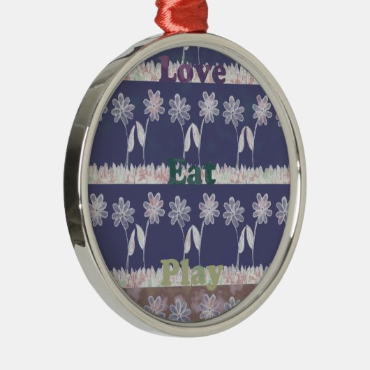 ラブブルーベビーシャワーの色 メタルオーナメント (右)