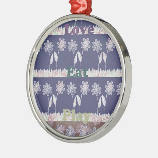 ラブブルーベビーシャワーの色 メタルオーナメント (左)