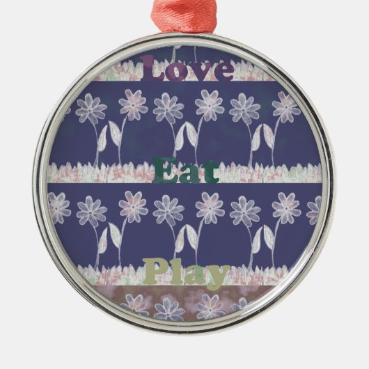 ラブブルーベビーシャワーの色 メタルオーナメント (正面)