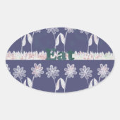 ラブブルーベビーシャワーの色 楕円形シール (正面)