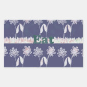 ラブブルーベビーシャワーの色 長方形シール (正面)