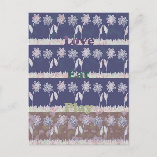 ラブブルーベビーシャワーインスピレーション引用文カラー インビテーションポストカード (正面)