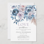 ラブブルーム サムシングブルー ローズ ブライダルシャワー 招待状 (正面)