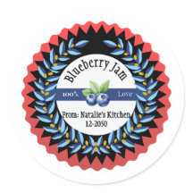 ラブブルーラウンドスティモダンで作られたブルーベリージャム