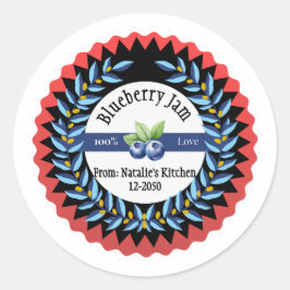 ラブブルーラウンドスティモダンで作られたブルーベリージャム ラウンドシール