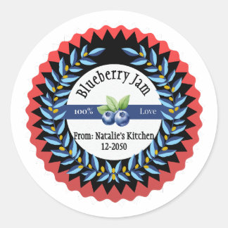 ラブブルーラウンドスティモダンで作られたブルーベリージャム ラウンドシール