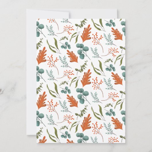 ラブブルー素朴カボチャの赤ちゃんシャワーの秋 サンキューカード (裏面)