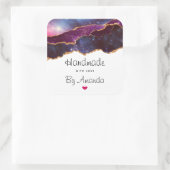 ラブブルー&パープル宇宙&スターズアゲート製 スクエアシール (バッグ)