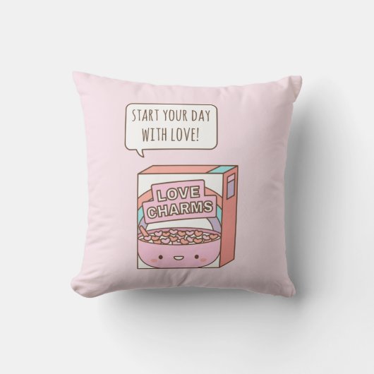 ラブブレックファーストシリアルで一日を始める クッション (正面)