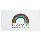 ラブブレンド美しく、虹/ハート2デザイン 枕カバー (正面右)