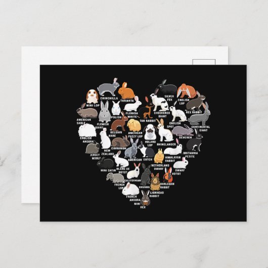 ラブブンニーズおもしろいラビットハート シーズンポストカード (正面/裏面)