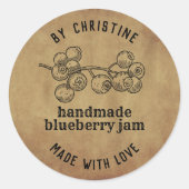 ラブブ素朴ルーベリージャムで手作りクラフト ラウンドシール (正面)