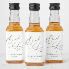 ラブブ飲ラック&ホワイトのワ結婚インボトル リキュールボトルラベル