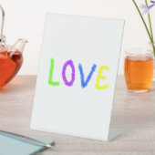 ラブプライドレインボーウォーターカラーLGBTQ 6月モダン 台座サイン (インサイチュ)