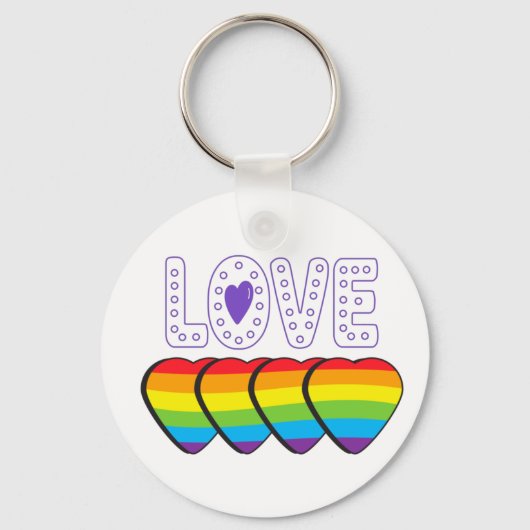 ラブプライド。LGBT+プライドプライドラブKeychain キーホルダー (正面)