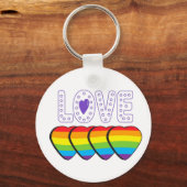 ラブプライド。LGBT+プライドプライドラブKeychain キーホルダー (正面)