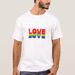 ラブプライドlgbt lgbtq同性愛者ゲイレインボーカラー tシャツ