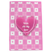 ラブプライモダンドピンクハートコレクション ミディアムペーパーバッグ (正面)