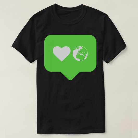 ラブプラネットアースグリーン Tシャツ (デザイン正面)