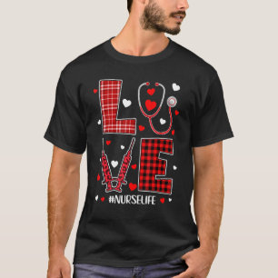 ラブプレイドステソスコープナースライフバレンタインデー Tシャツ
