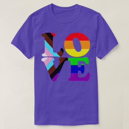 ラブプログレスゲイプライドLGBT Tシャツ (デザイン正面)