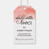 ラブプロダクトでかわいいサンゴの水色ラベル ギフトタグ (正面)