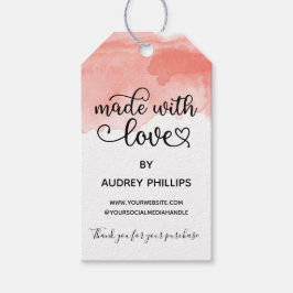 ラブプロダクトでかわいいサンゴの水色ラベル ギフトタグ