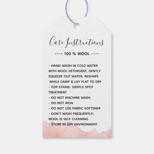 ラブプロダクトでかわいいサンゴの水色ラベル ギフトタグ (裏面)