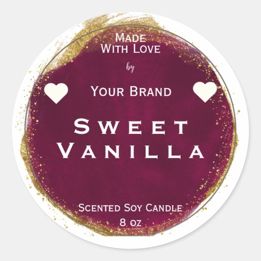 ラブプロダクト包装ラベル付きワイン ラウンドシール (正面)