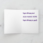 ラブヘッドバンドヒッピーガールドールパープルサイケデリック カード (内部)