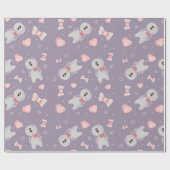 ラブベアパターン ラッピングペーパー (フラット)