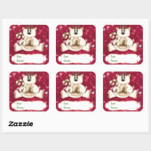 ラブベアークリスマスギフトラベル スクエアシール (シート)