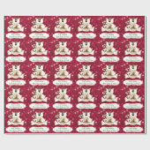 ラブベアー孫のクリスマスパーソナライズされた ラッピングペーパー (フラット)