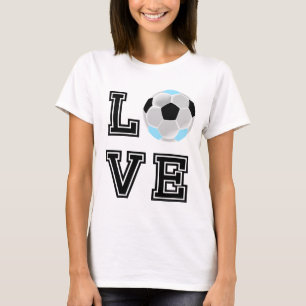 ラブベビーブルーサッカー – ブラックレターズ Tシャツ