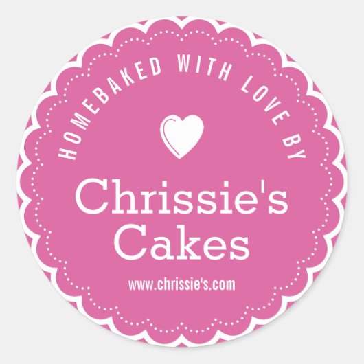 ラブベーカリーパープルで自家製パーソナライズされた ラウンドシール (正面)