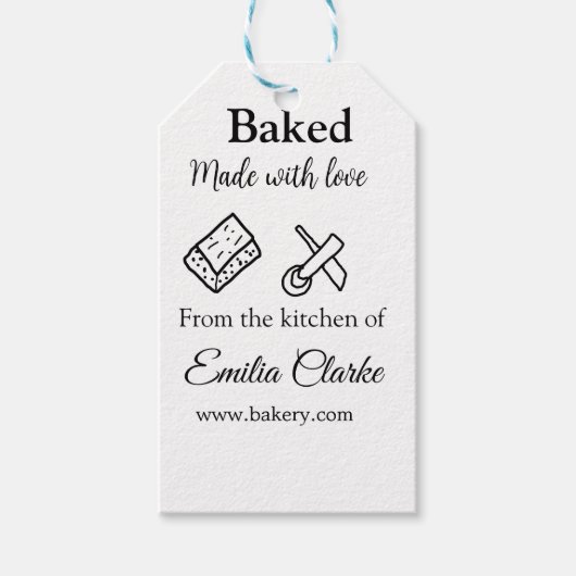 ラブベーカリー焼いたビジネスを追加name texture l ギフトタグ (正面)