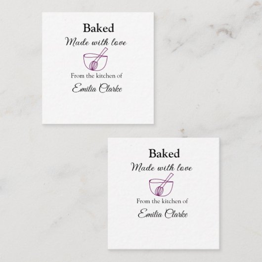 ラブベーカリー焼いたビジネスを追加name texture l スクエア名刺 (正面/裏面)