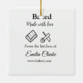 ラブベーカリー焼いたビジネスを追加name texture l セラミックオーナメント (裏面)