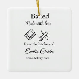ラブベーカリー焼いたビジネスを追加name texture l セラミックオーナメント