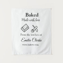 ラブベーカリー焼いたビジネスを追加name texture l タペストリー