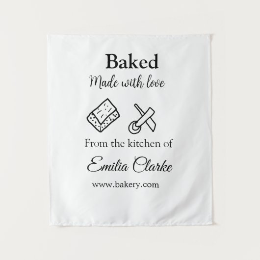 ラブベーカリー焼いたビジネスを追加name texture l タペストリー (正面)