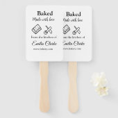 ラブベーカリー焼いたビジネスを追加name texture l ハンドファン (正面&裏面)