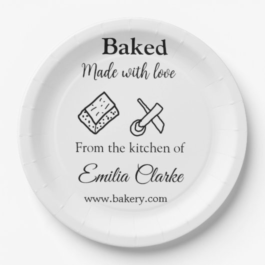 ラブベーカリー焼いたビジネスを追加name texture l ペーパープレート (正面)