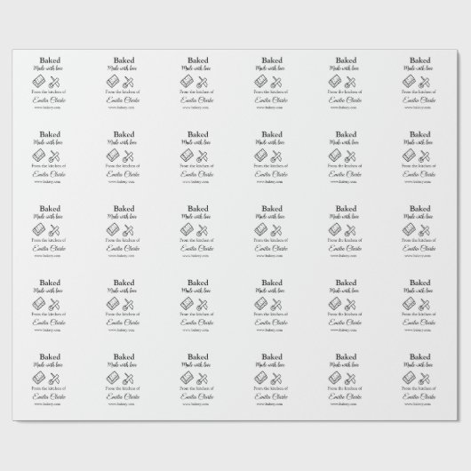 ラブベーカリー焼いたビジネスを追加name texture l ラッピングペーパー (フラット)