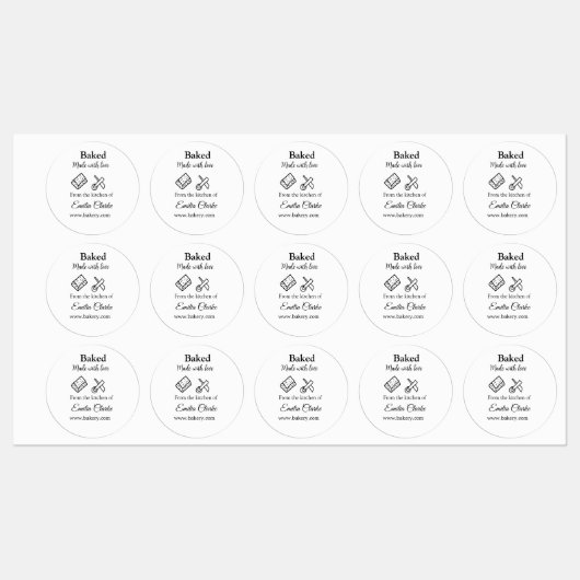ラブベーカリー焼いたビジネスを追加name texture l ラベル (シート)