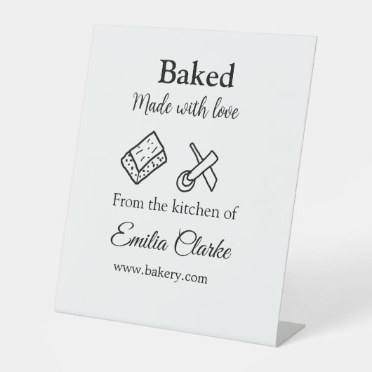 ラブベーカリー焼いたビジネスを追加name texture l 台座サイン (正面)